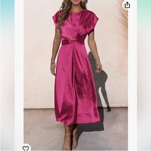 Pink satin dress